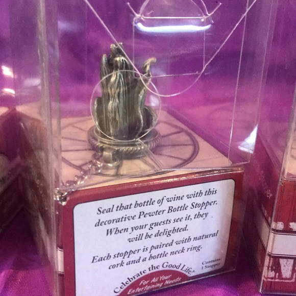 NWT Epic Set of 4 pewter corn husk wine bottle stopper Farmers market collection - Picture 4 of 7